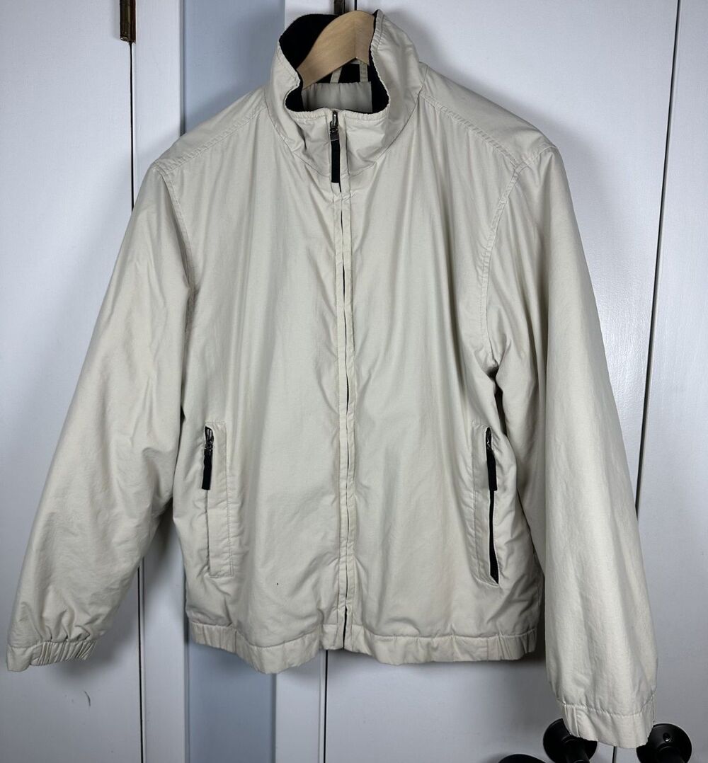 VGC Eddie Bauer Bomber Beige Outdoor Thinsulated Fleece Lined Mens Small